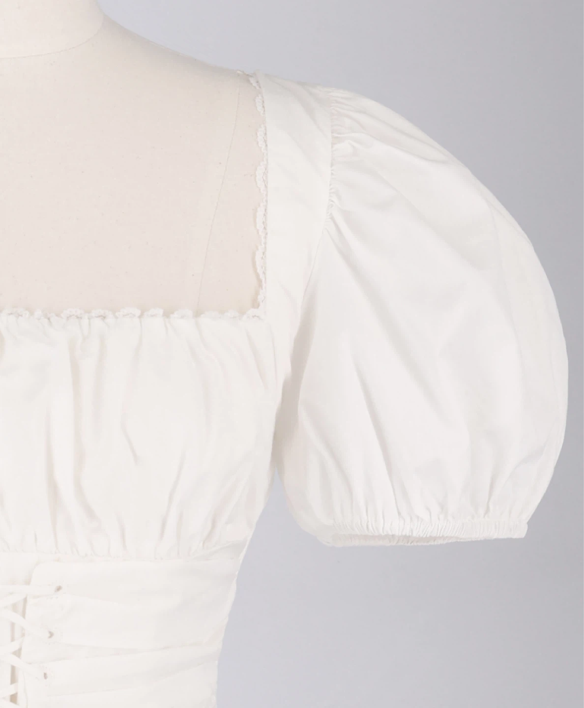 White Corset Puff Sleeve Top - photo 5