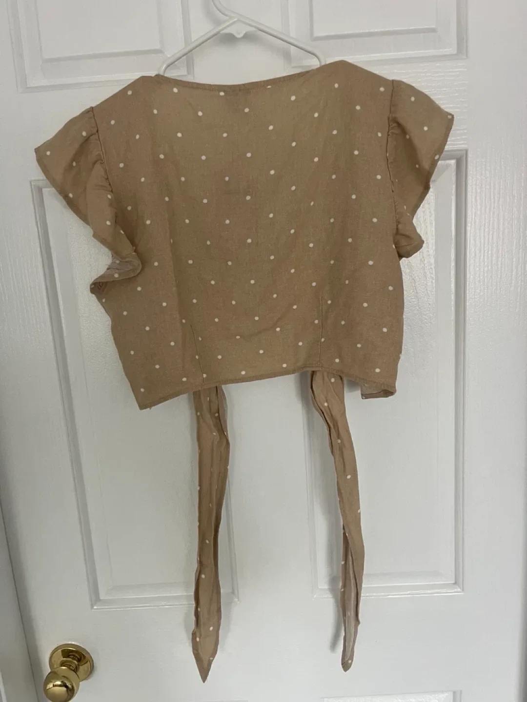 New Vero Moda Beige Polka Dot Top - Size M image indicator(4)