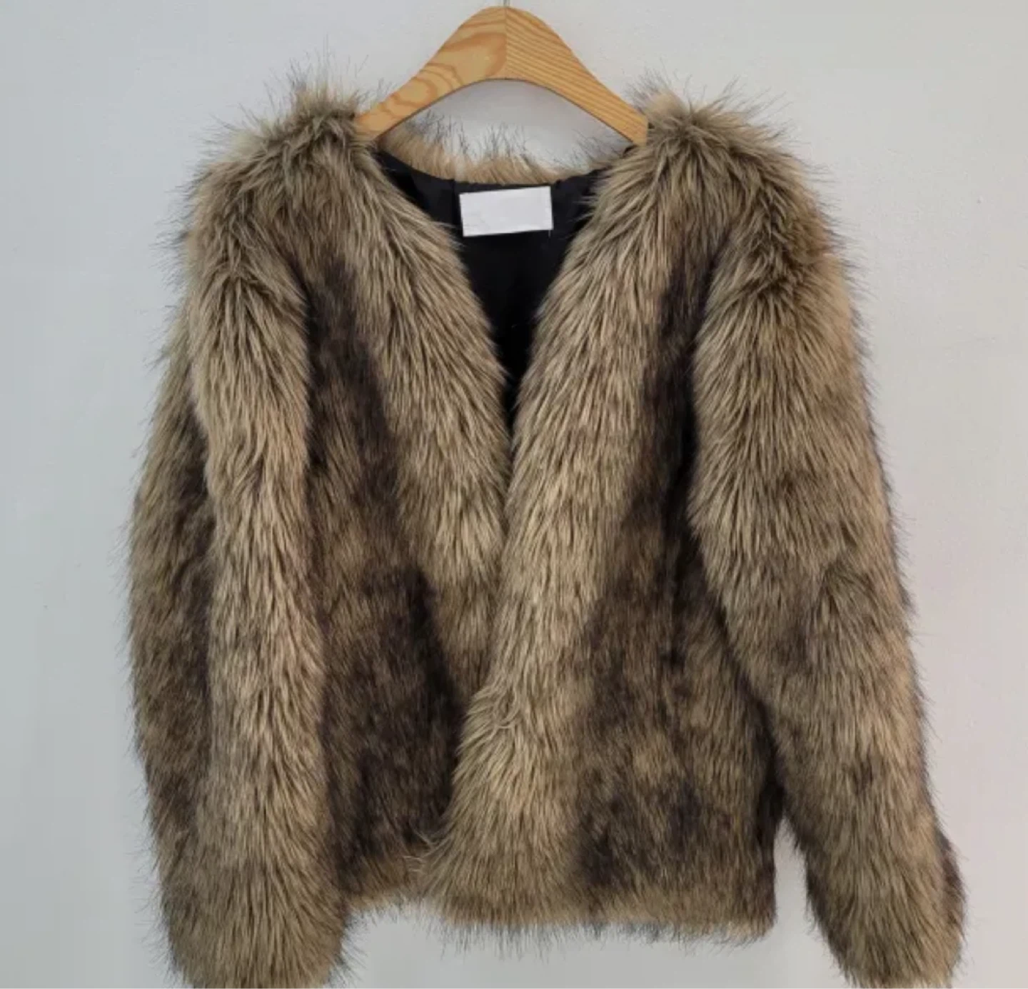 Faux Fur Coat - Brown - photo 5
