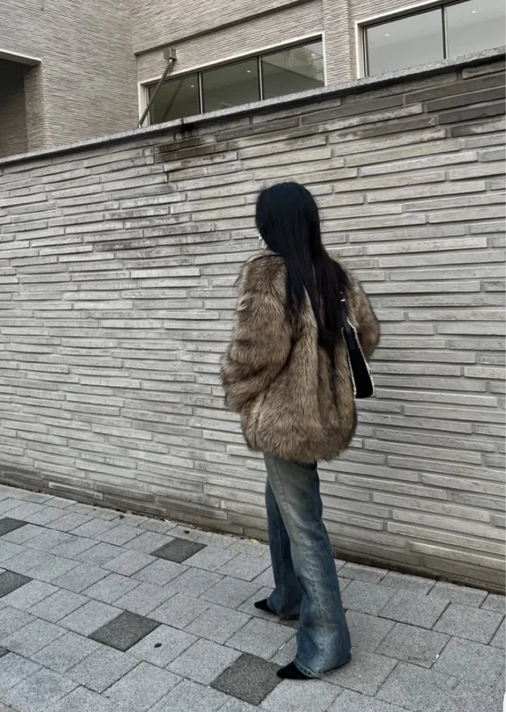 Faux Fur Coat - Brown - photo 3