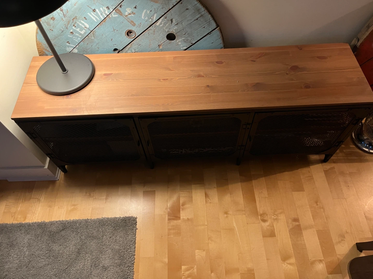 IKEA TV Stand, Black Metal/Wood, 59" - photo 2