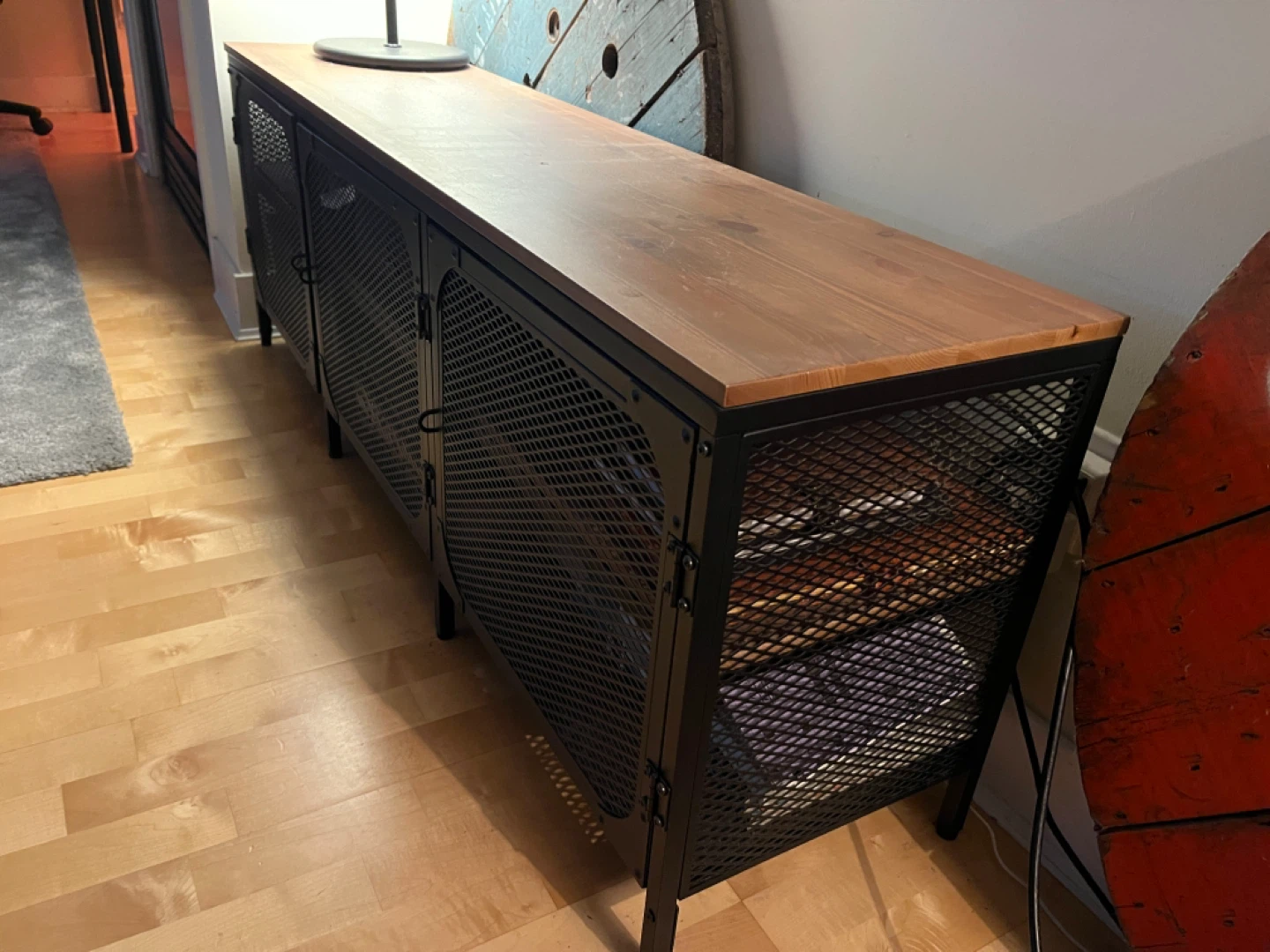 IKEA TV Stand, Black Metal/Wood, 59" - photo 3