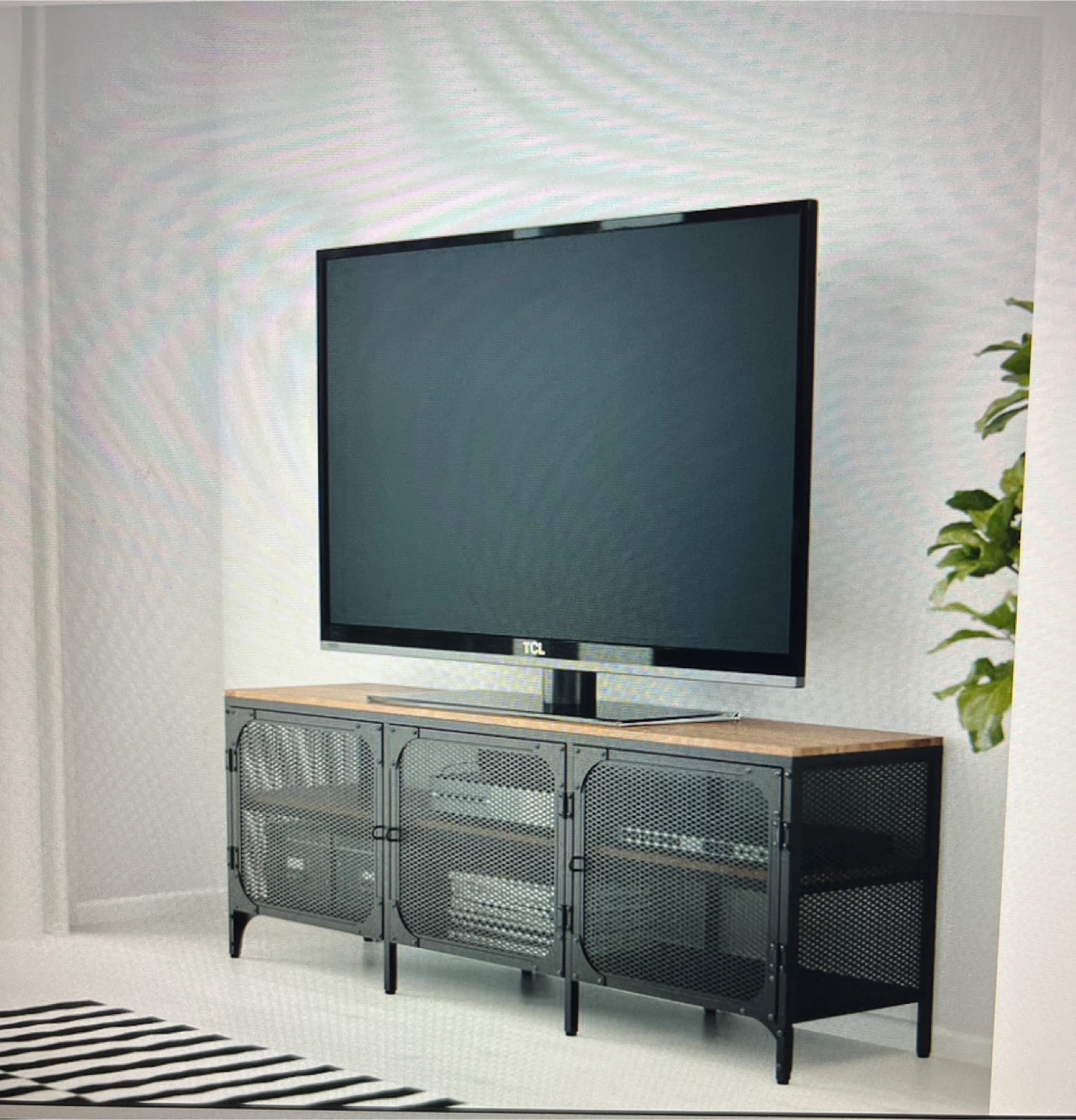 IKEA TV Stand, Black Metal/Wood, 59" - photo 4