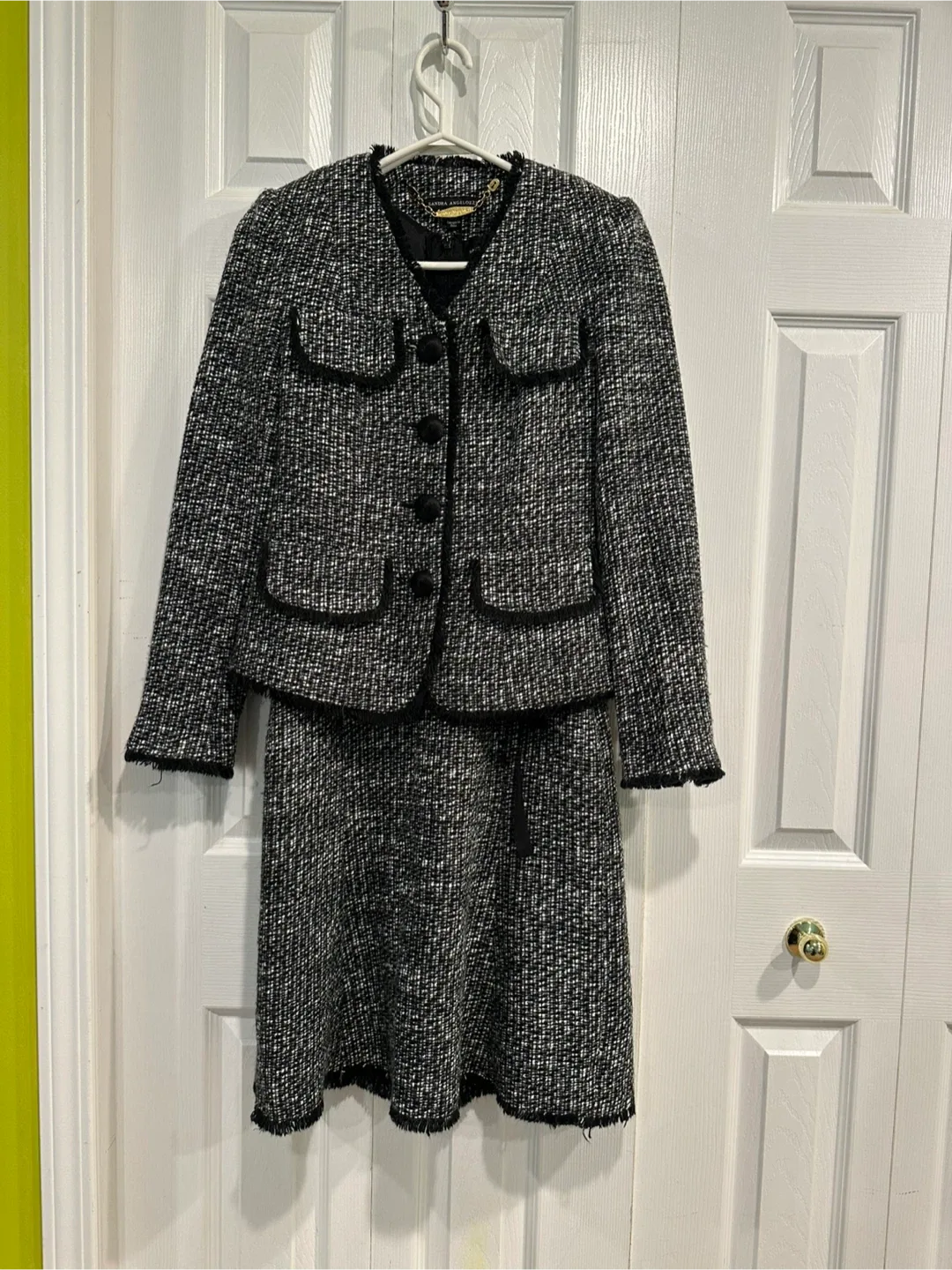 Sandra Angelozzi Tweed Skirt Suit - Size 30 thumbnail