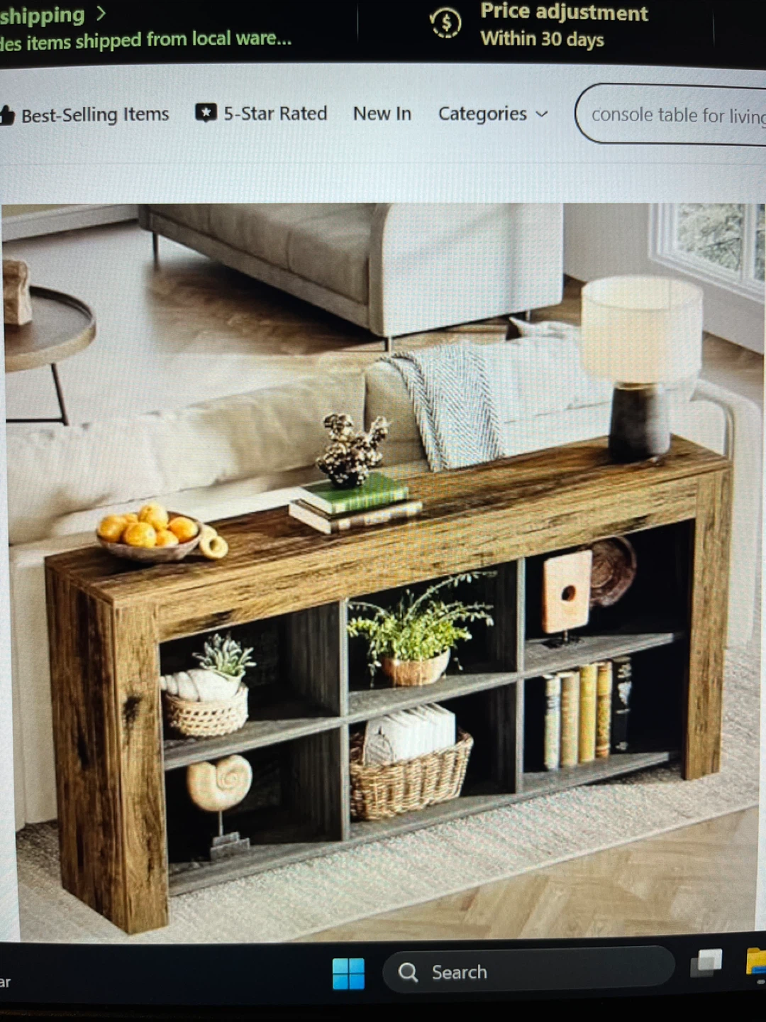 Console Table/TV Stand - Rustic Brown - photo 4
