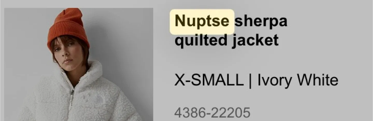 The North Face Nuptse Sherpa quilted Jacket XS image indicator(10)