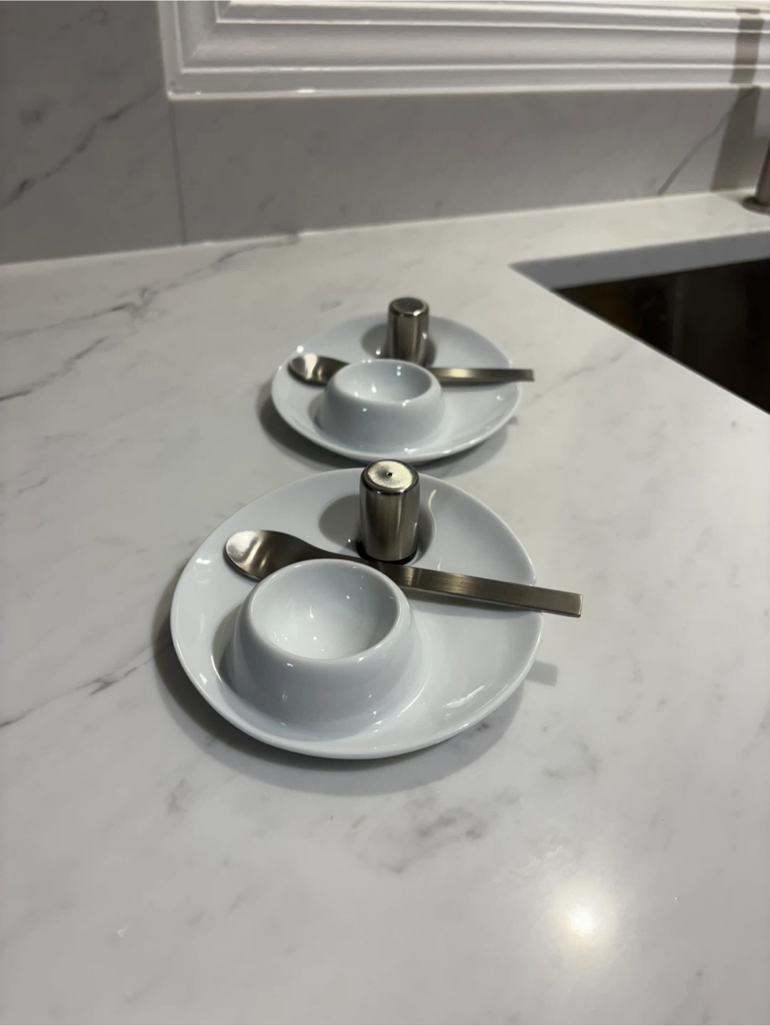 Egg Cup Set - Modern White Porcelain