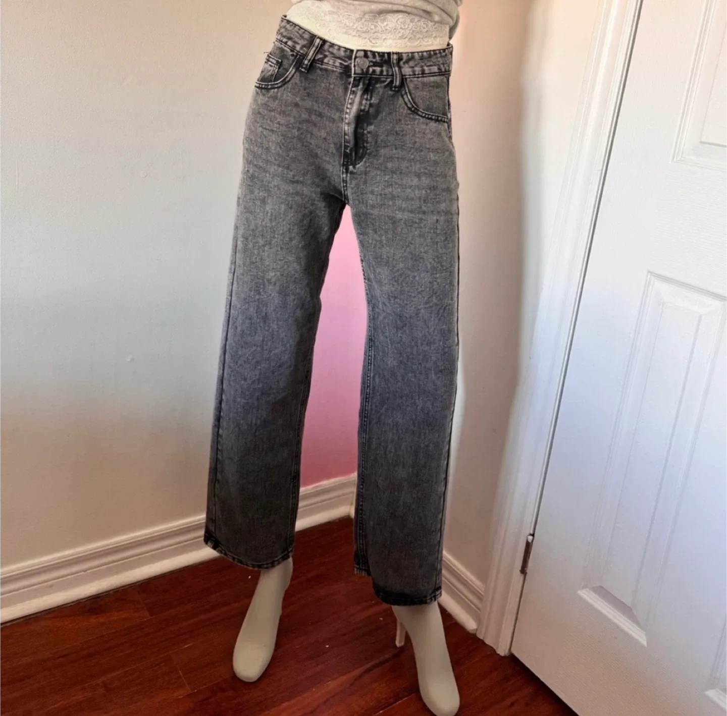 Straight Leg Grey Jeans