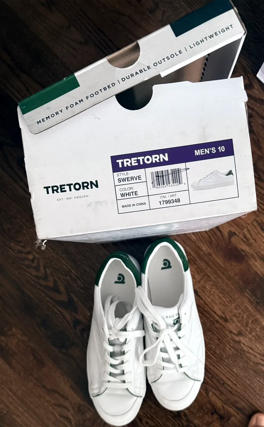 Tretorn White/Green Sneakers - Men's Size 10 image indicator(4)