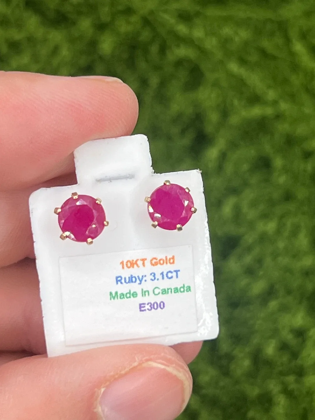 10KT Gold Ruby Earrings - Made in Canada image indicator(2)