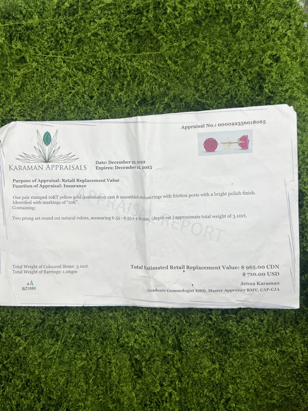 10KT Gold Ruby Earrings - Made in Canada image indicator(3)