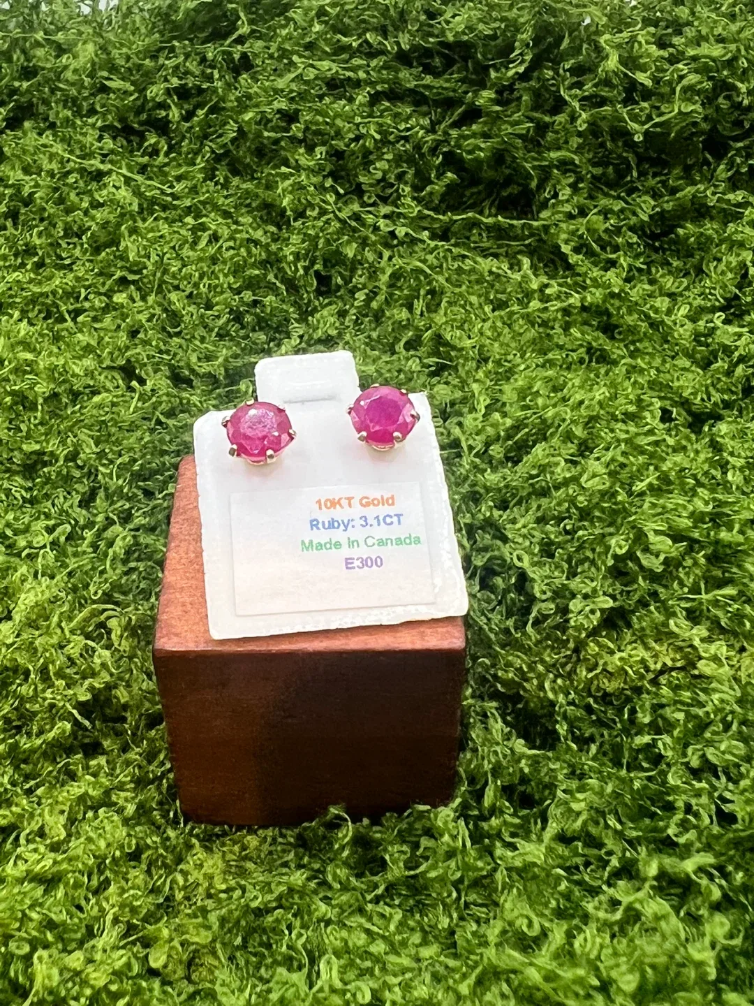 10KT Gold Ruby Earrings - Made in Canada thumbnail