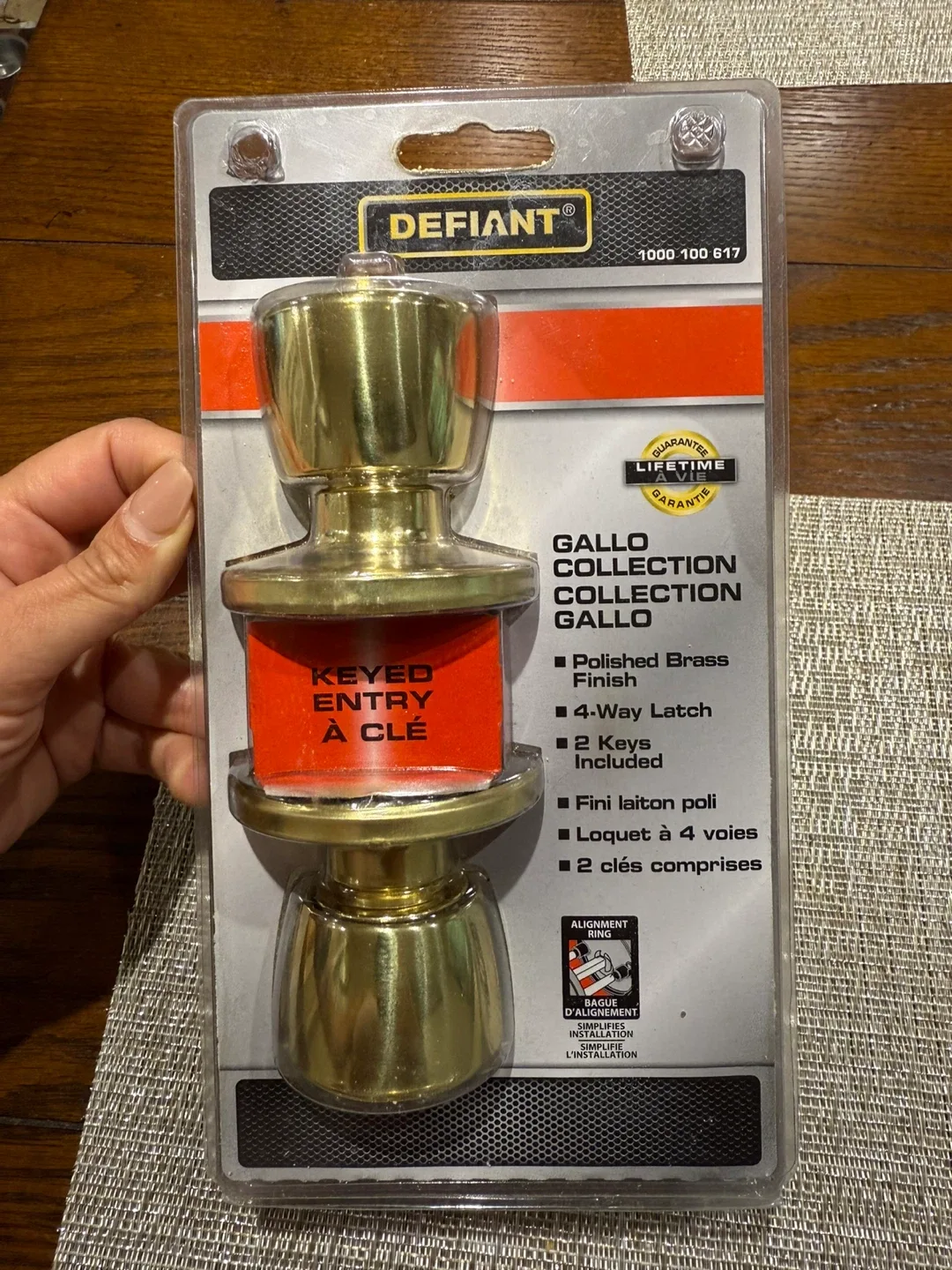 Keyed Entry Knob - Polished Brass thumbnail