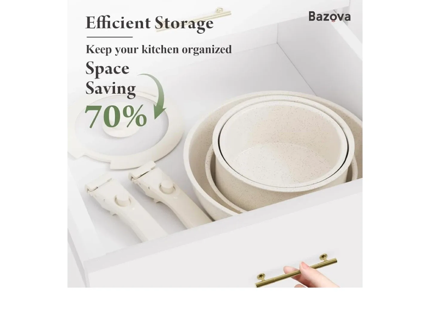 Bazova 17-Piece Ceramic Pots and Pans Set image indicator(3)
