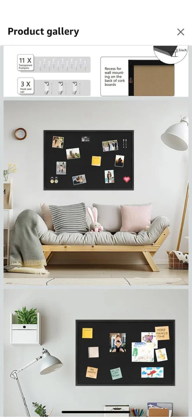 DAHAPYBOO Black Cork Board – 20”x30” – New image indicator(4)