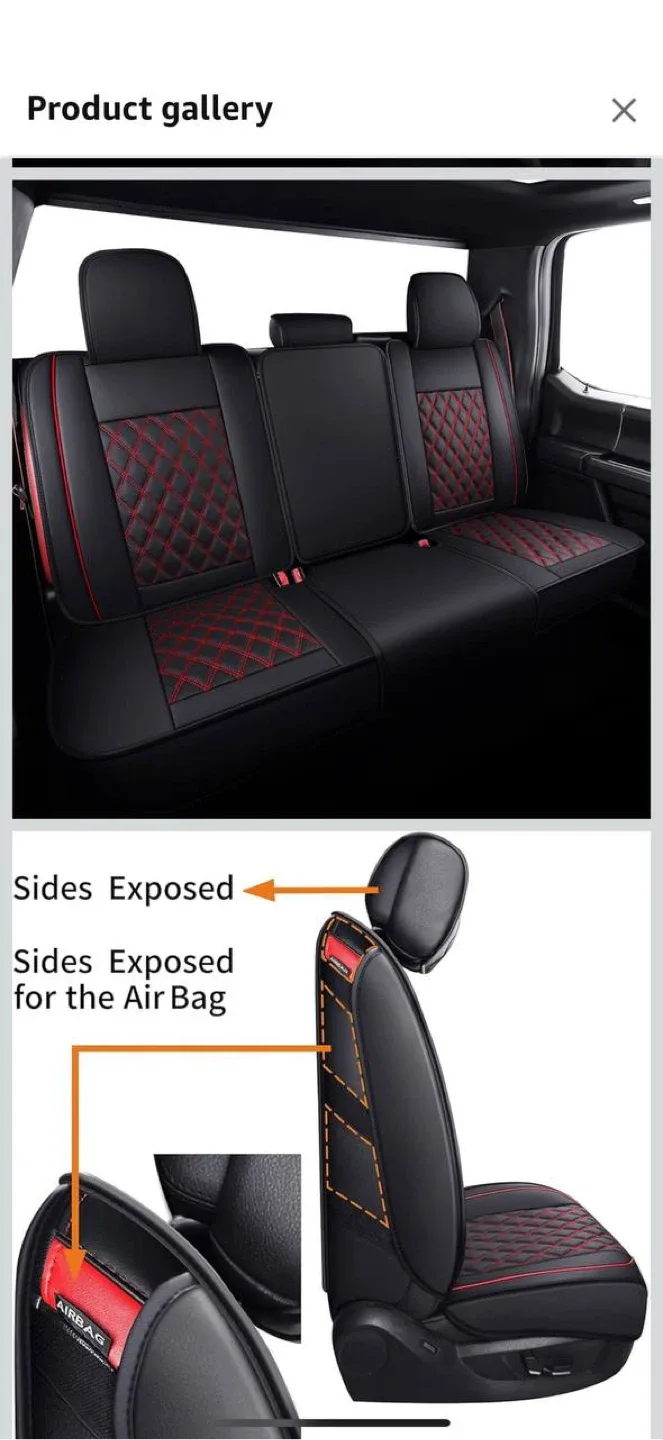 Aierxuan Truck Seat Covers  Ford F150,250,350,450, — Black & Red image indicator(3)