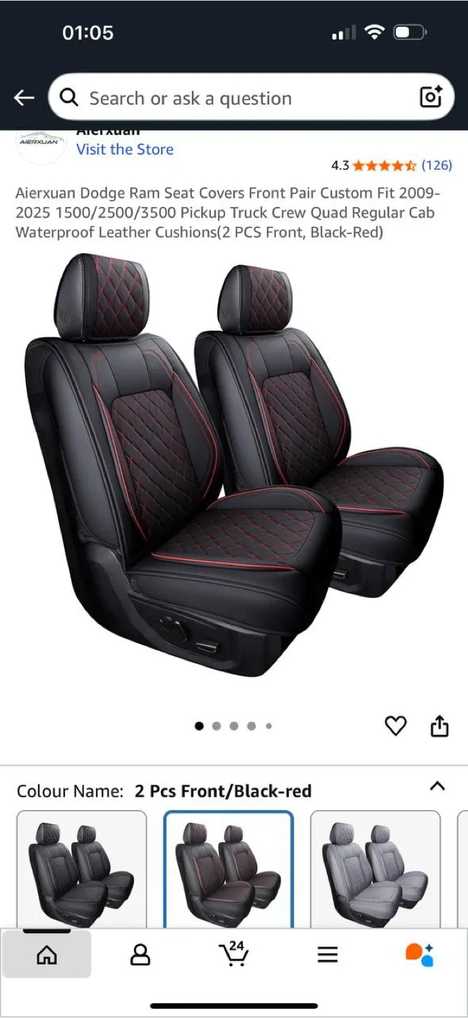 Aierxuan Seat Covers for Dodge Ram 1500/2500/3500 — 2 PCS Front image indicator(3)