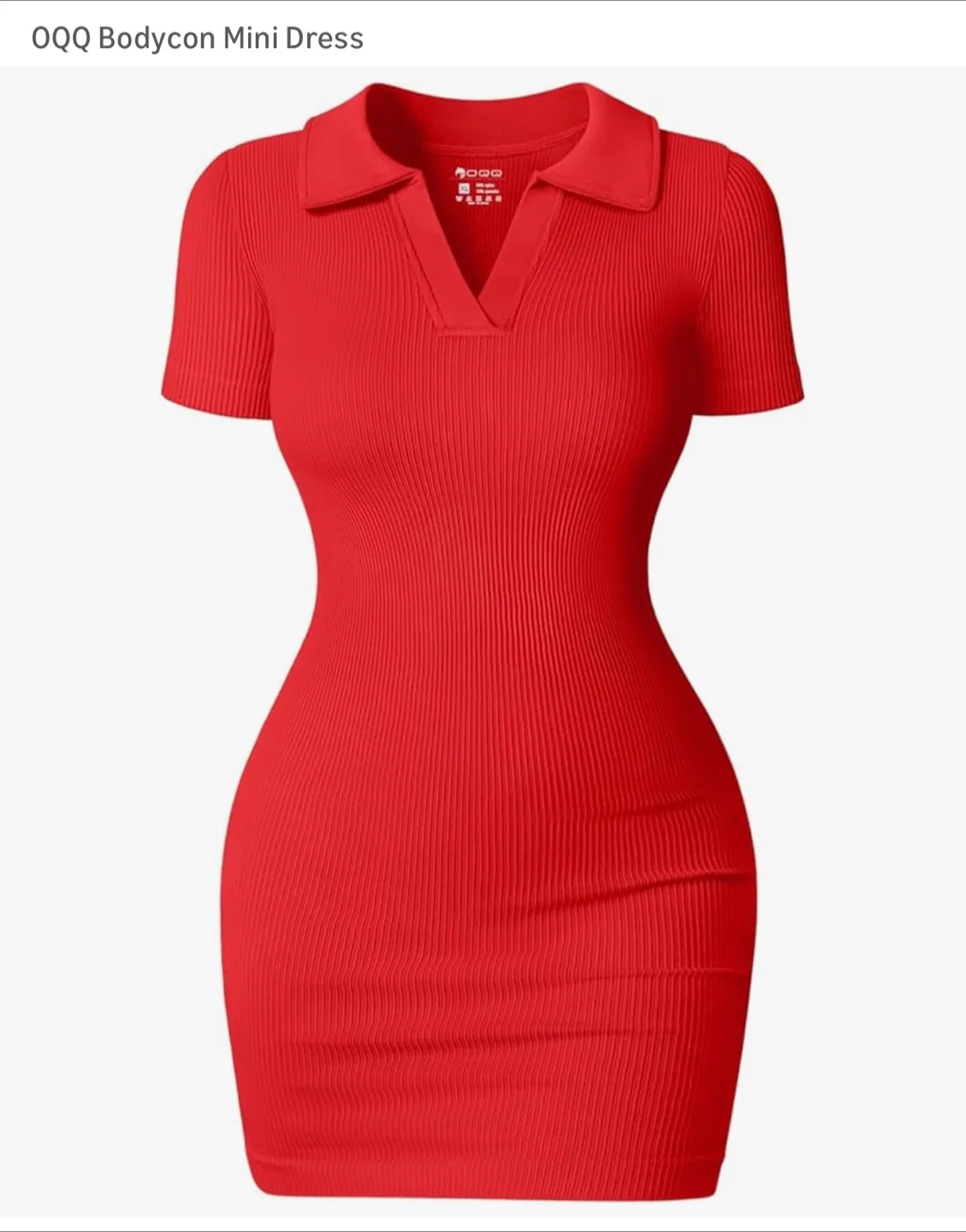 Red Ribbed Mini Dress image indicator(8)