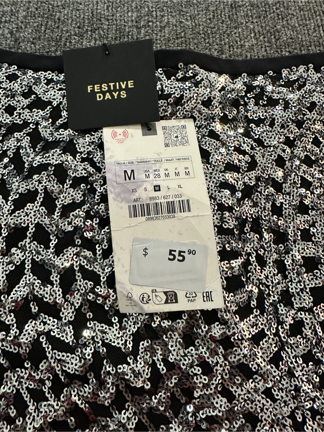 Zara Sequin Shorts - Size M - photo 3