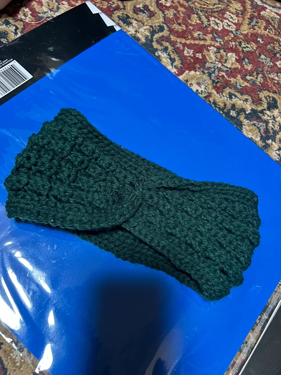 Handmade Knitted Headband - Green thumbnail