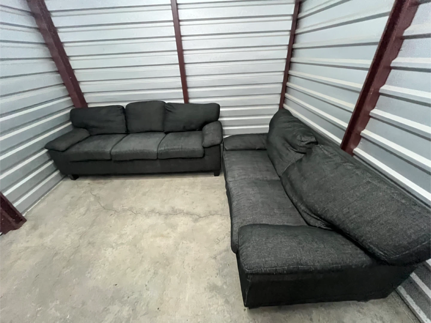Dark grey couch set - photo 4