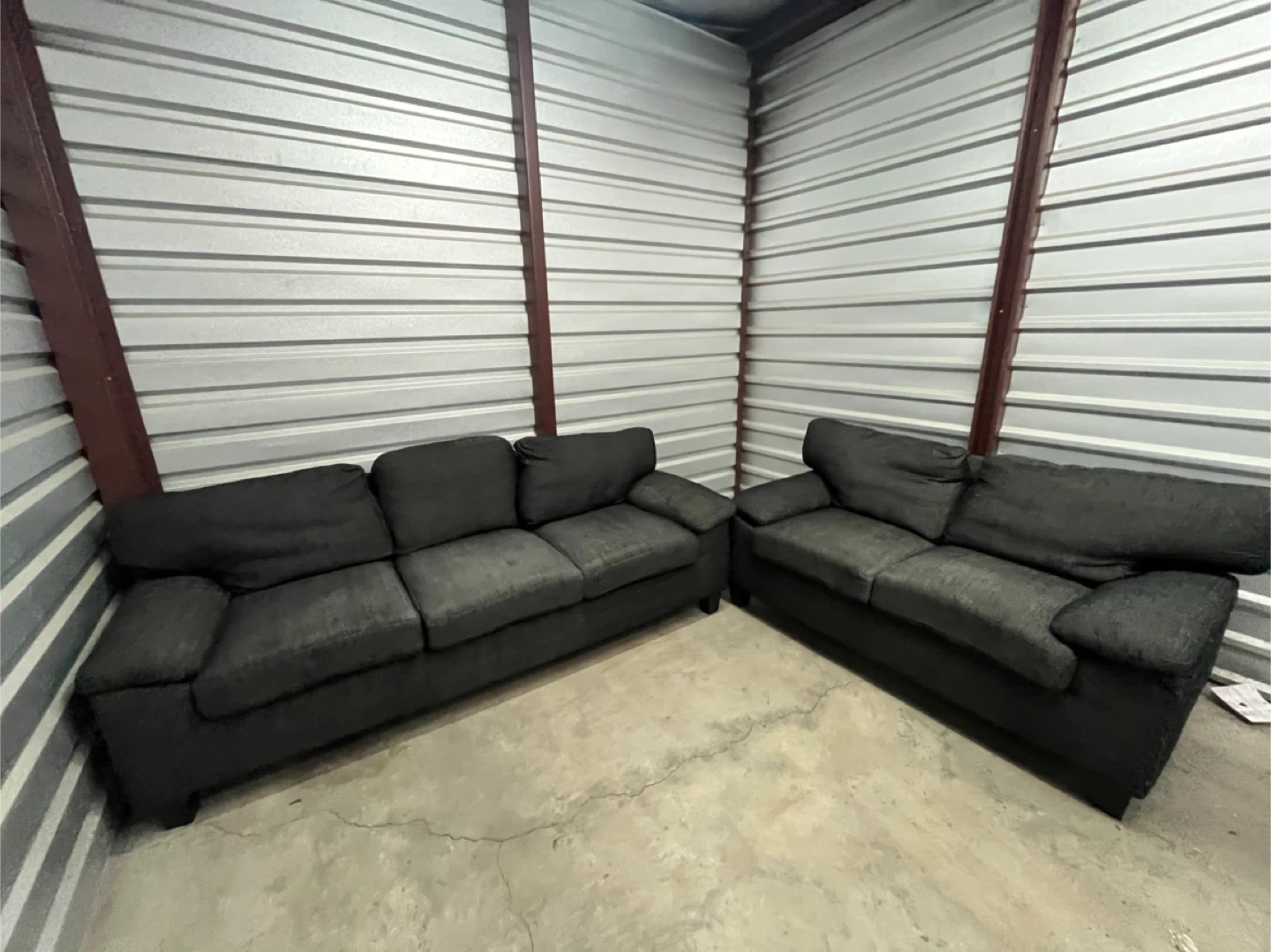 Dark grey couch set - photo 3