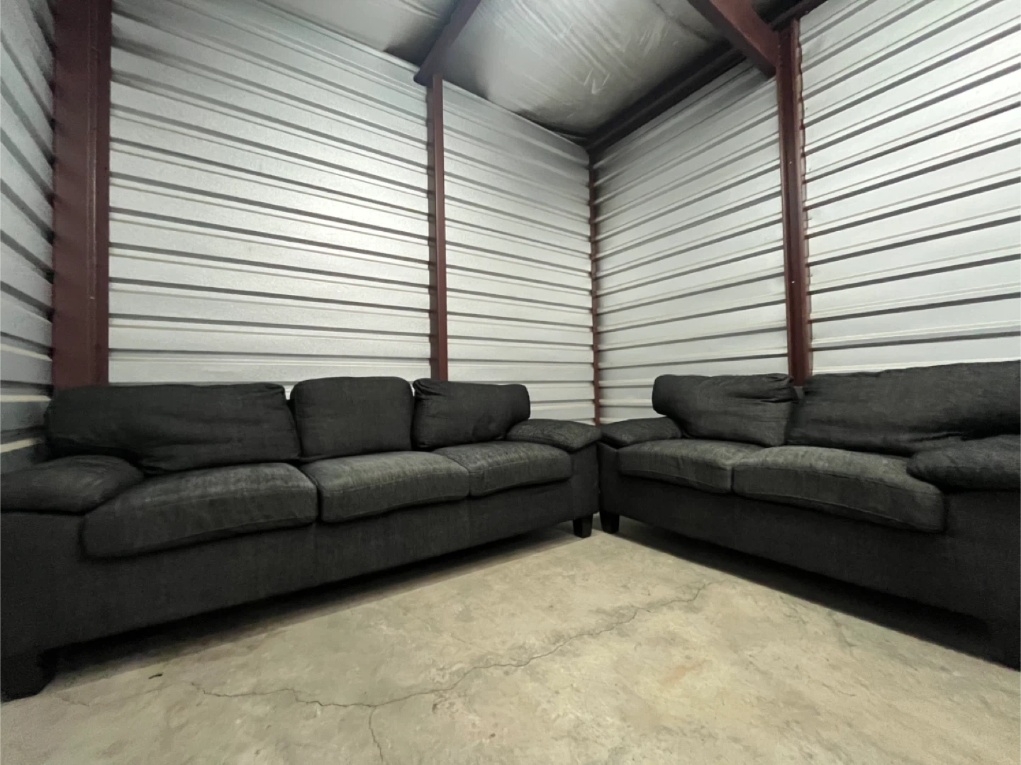 Dark grey couch set - photo 2