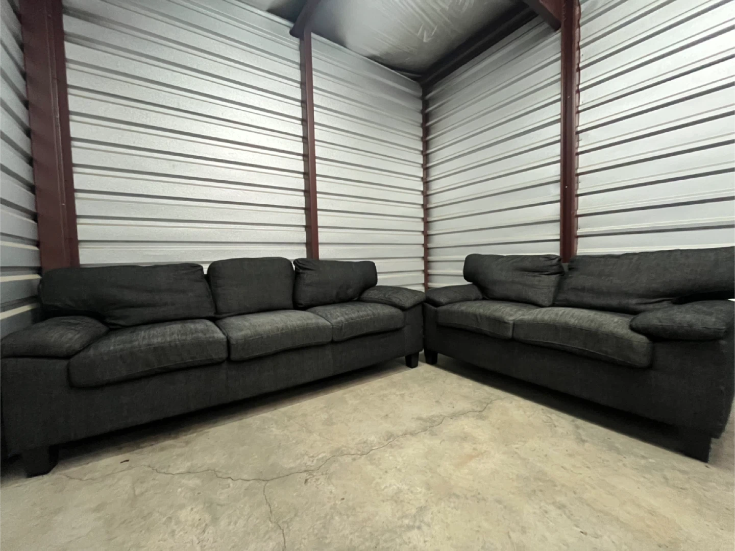 Dark grey couch set