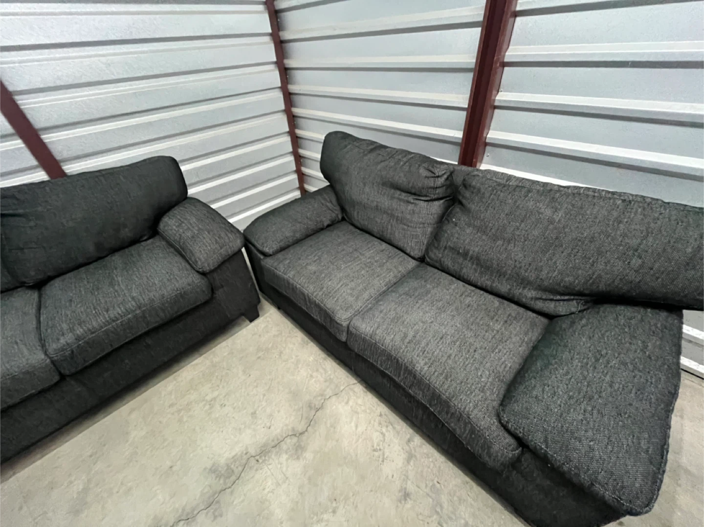 Dark grey couch set - photo 5