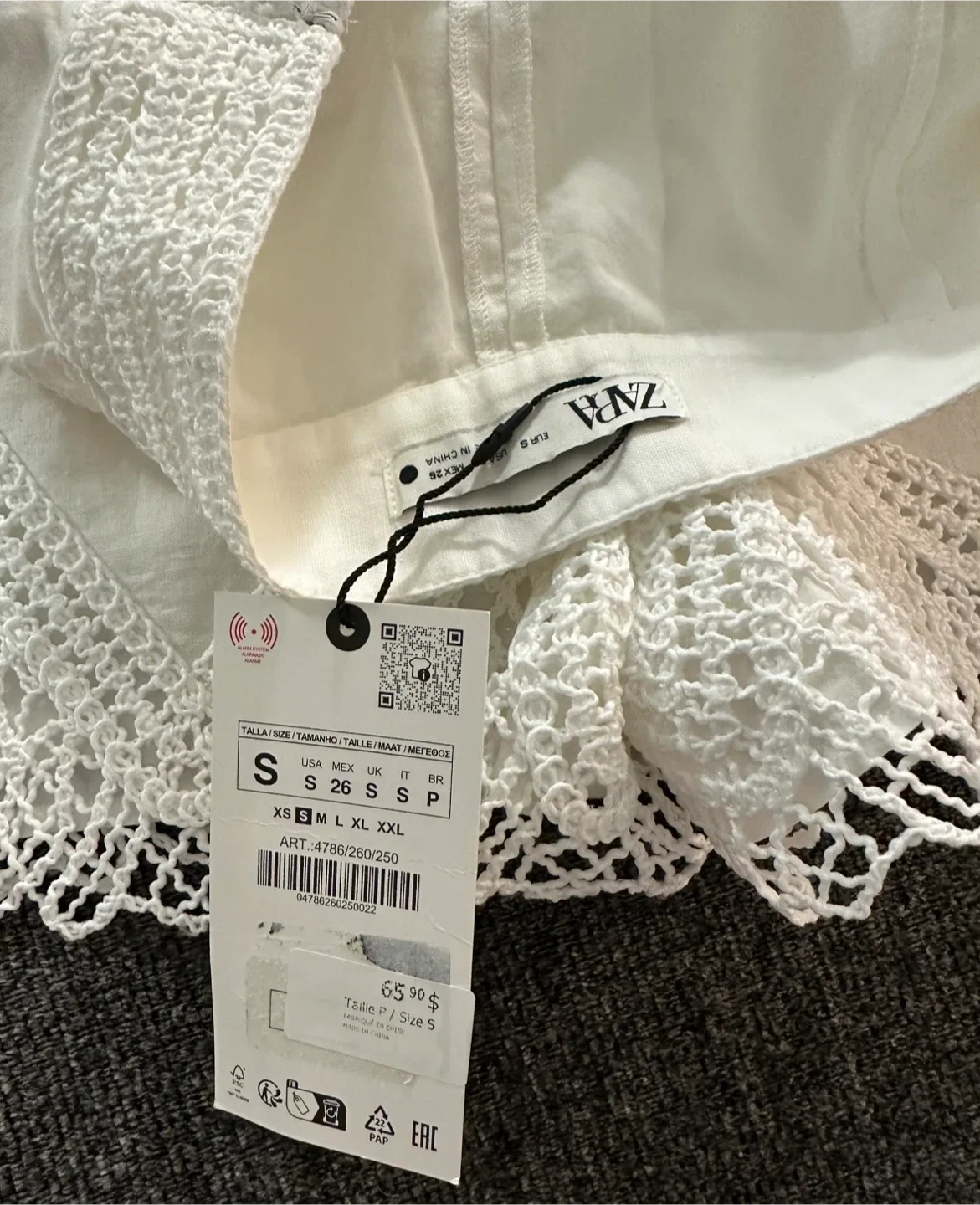 Zara White Crochet Shorts - Size Small image indicator(4)