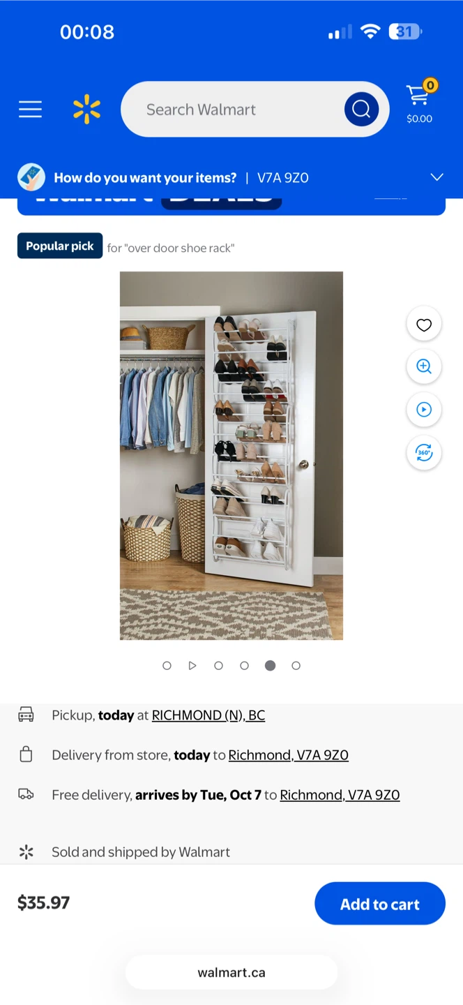 Over-the-Door Shoe Rack - White - photo 2