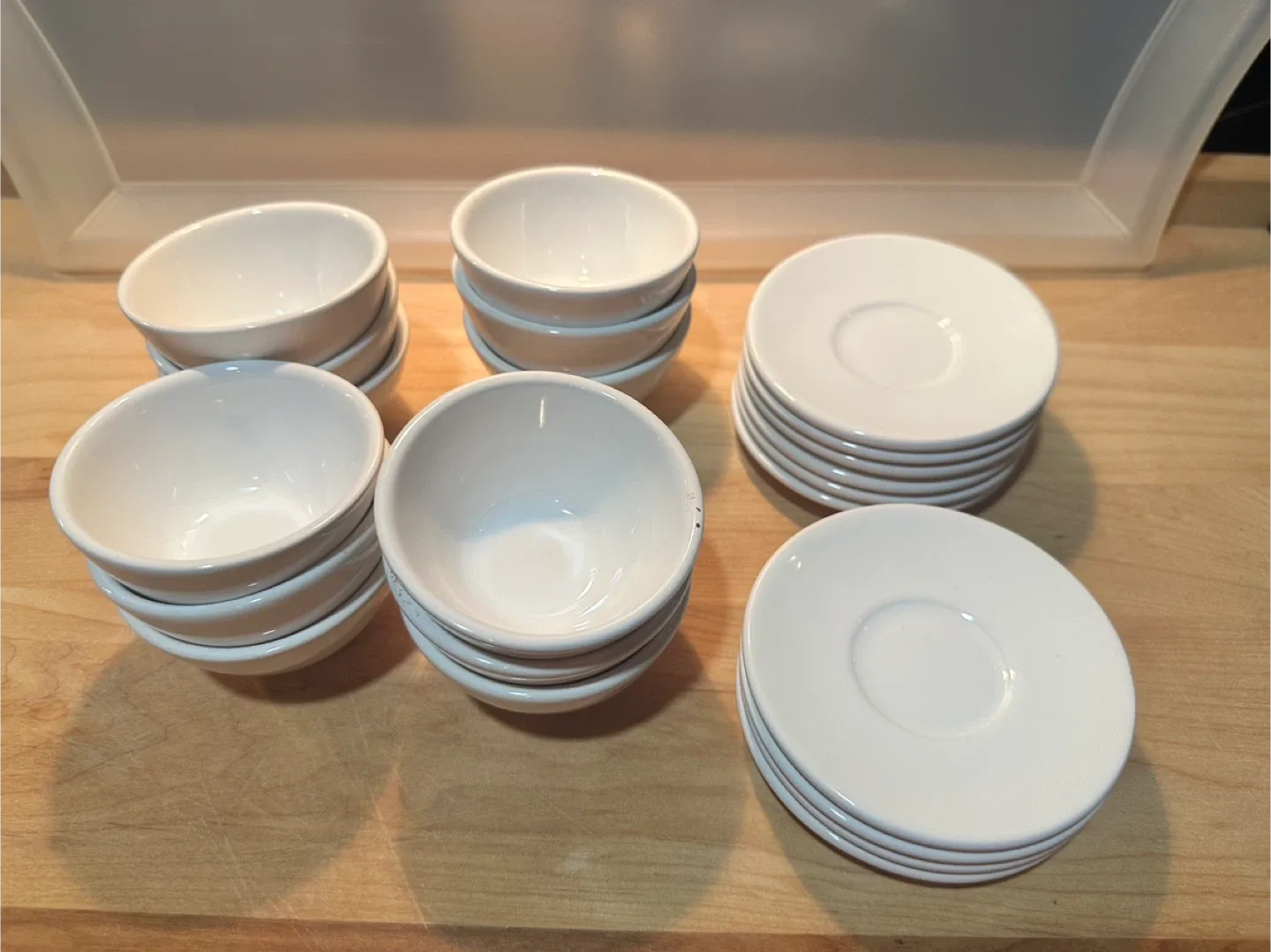 Set of 12 White Cups and Saucers Set thumbnail