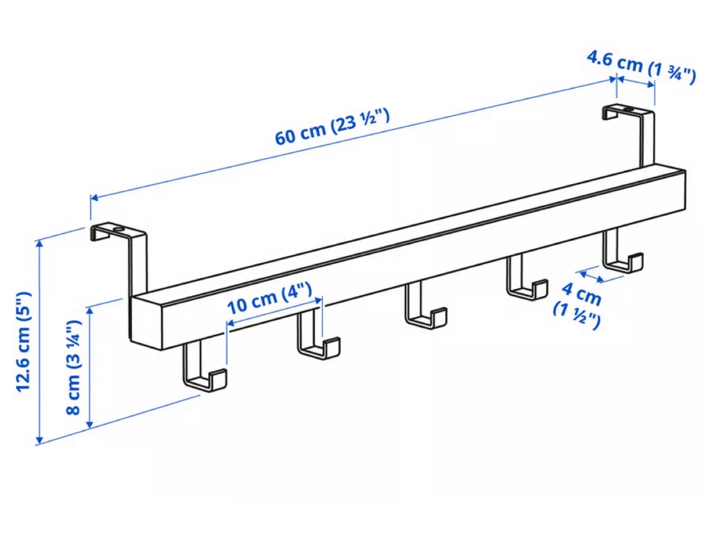 Black Over-the-Door Hook Rack image indicator(3)