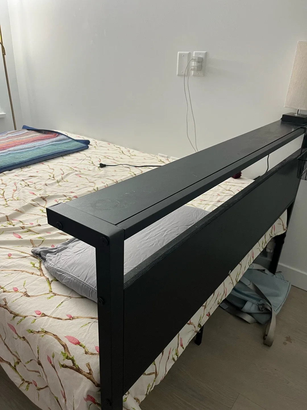 Black Bed Frame with Shelf image indicator(3)