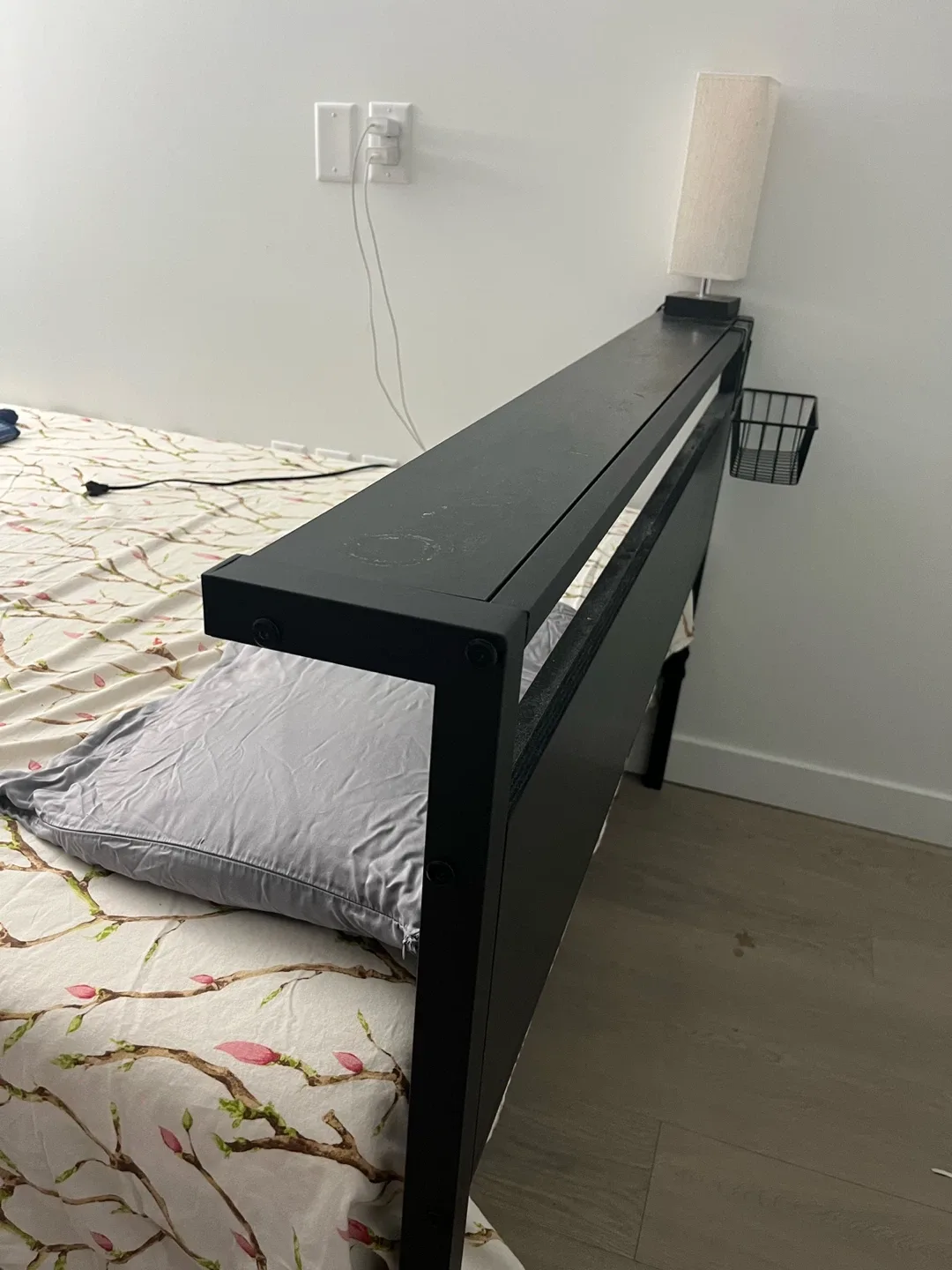 Black Bed Frame with Shelf image indicator(2)