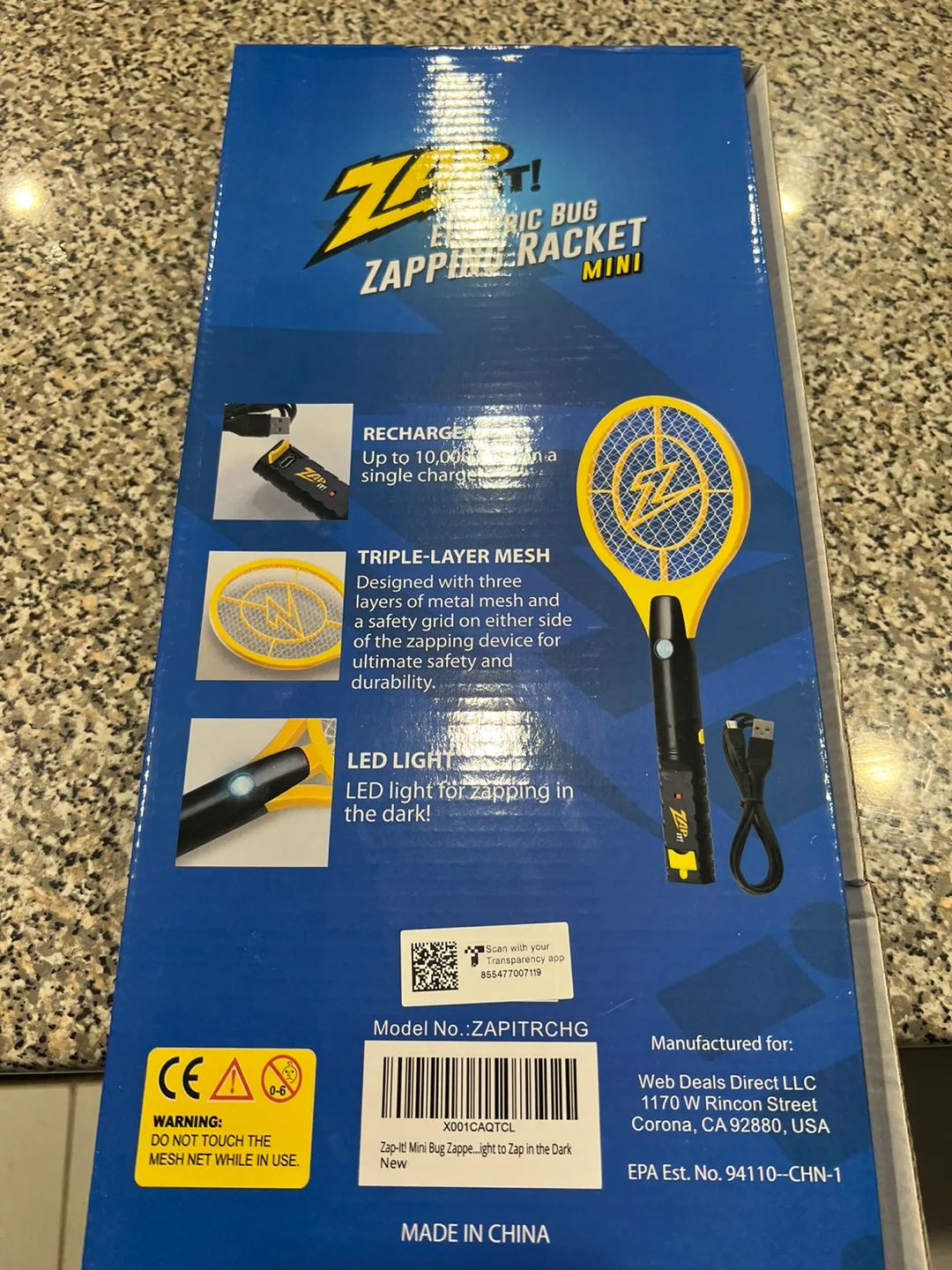 New Zap It! Electric Bug Zapping Racket Mini image indicator(2)