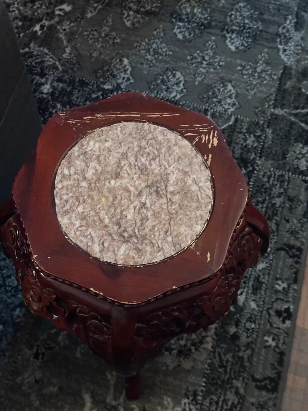 Ornate Carved Wood Accent Table image indicator(3)