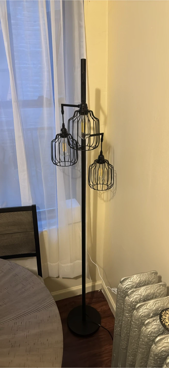 Modern Black Cage Style Floor Lamp