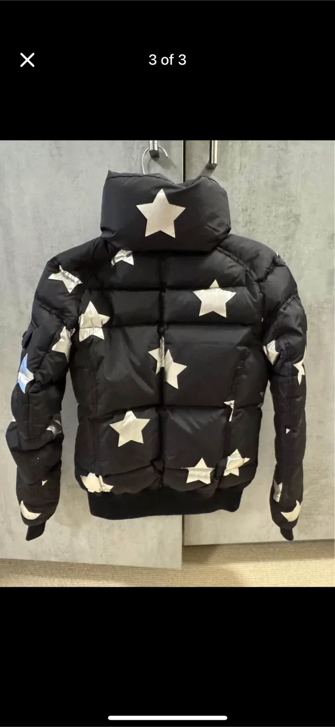 Women’s Sam Black Down Puffer Jacket with Stars image indicator(3)