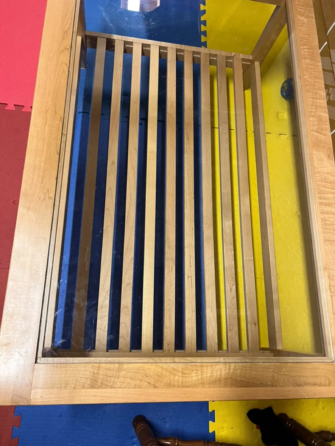 Wooden Coffee Table with Glass Top image indicator(2)