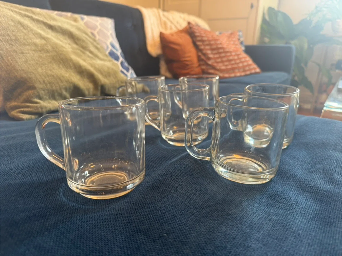 Set of 6 Clear Glass Coffee Mugs thumbnail