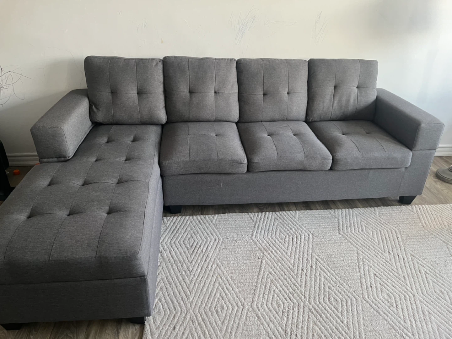 Grey Sectional Sofa with storage
