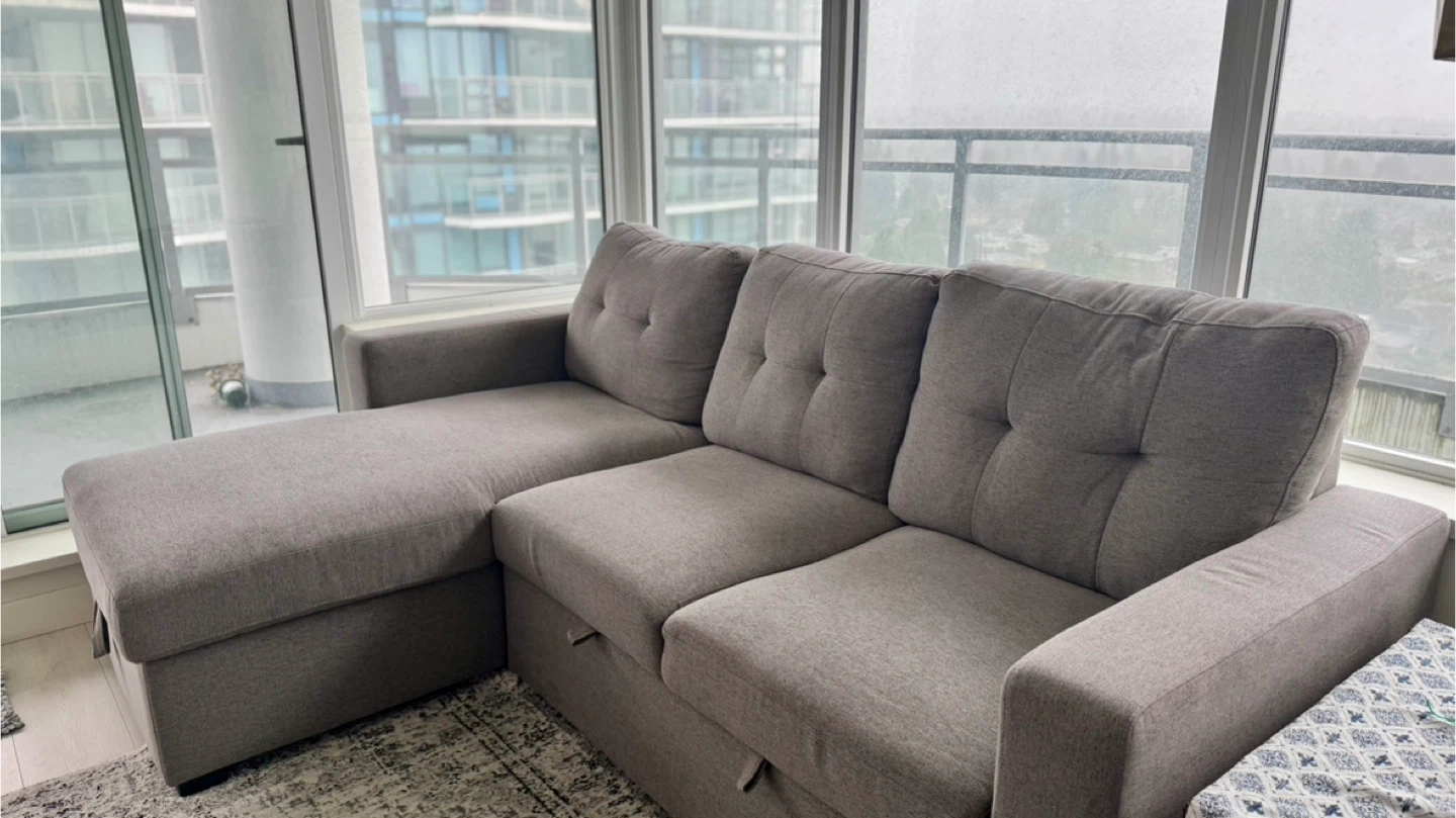 Grey Sectional Sofa with Storage - photo 2