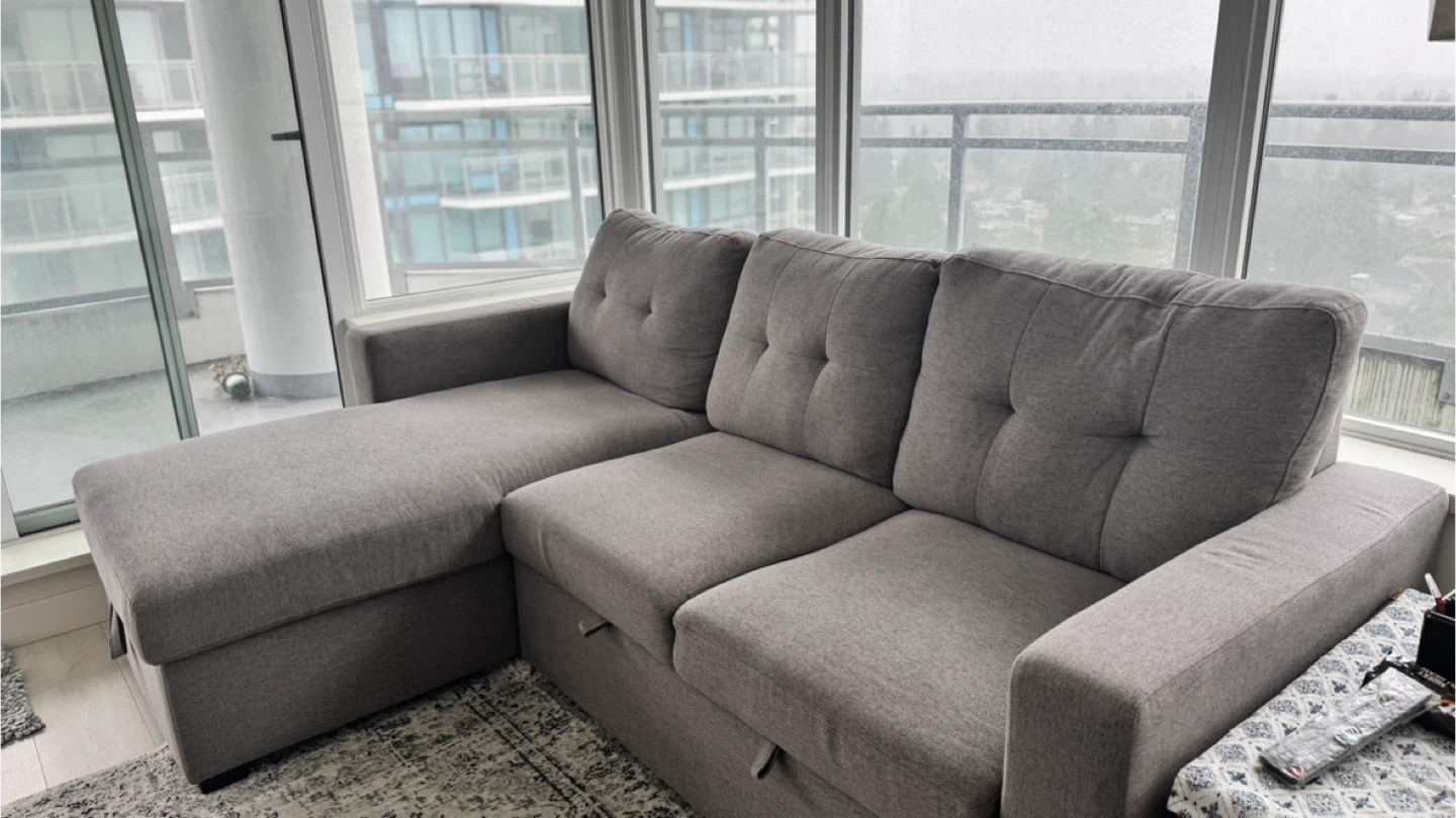 Grey Sectional Sofa with Storage