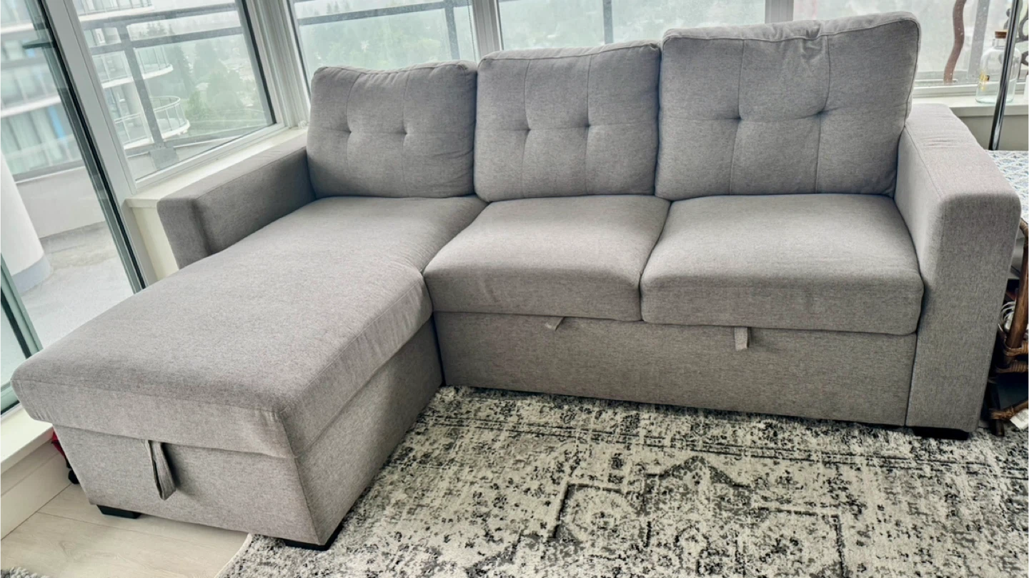 Grey Sectional Sofa with Storage - photo 3