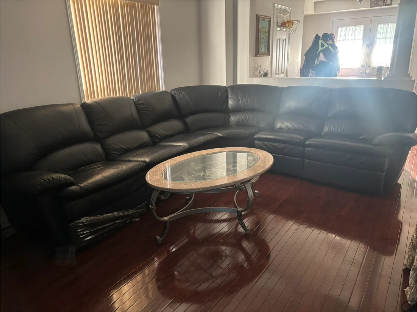 Black Leather Sectional Sofa