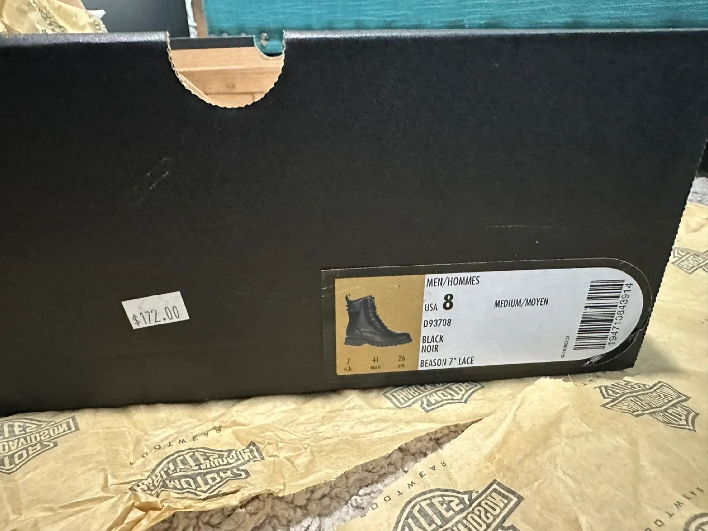 Harley Davidson D93708 Beason 7" Lace Black Boots - Size 8 image indicator(4)