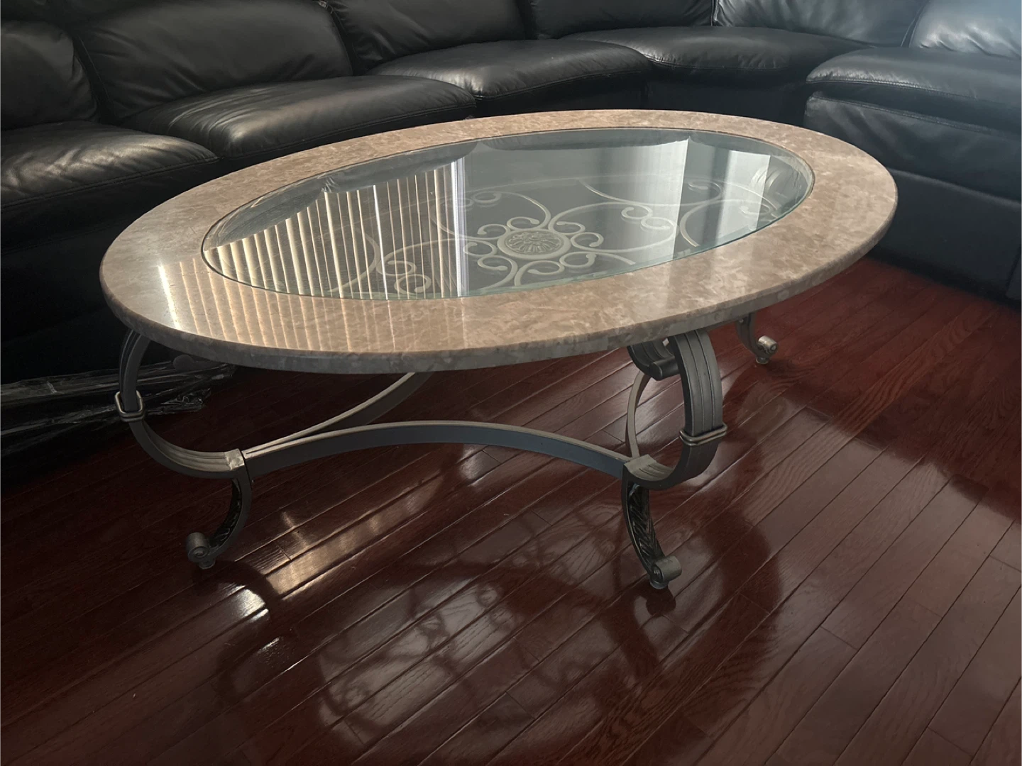 Oval Glass Coffee Table