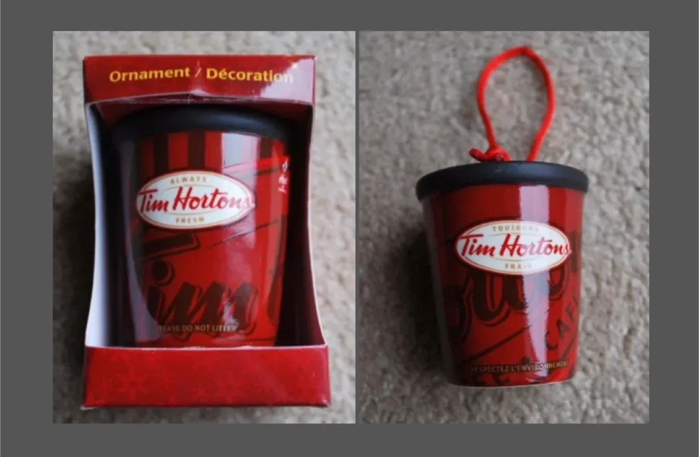 Tim Hortons Coffee Cup Ornament - New in Box! image indicator(2)