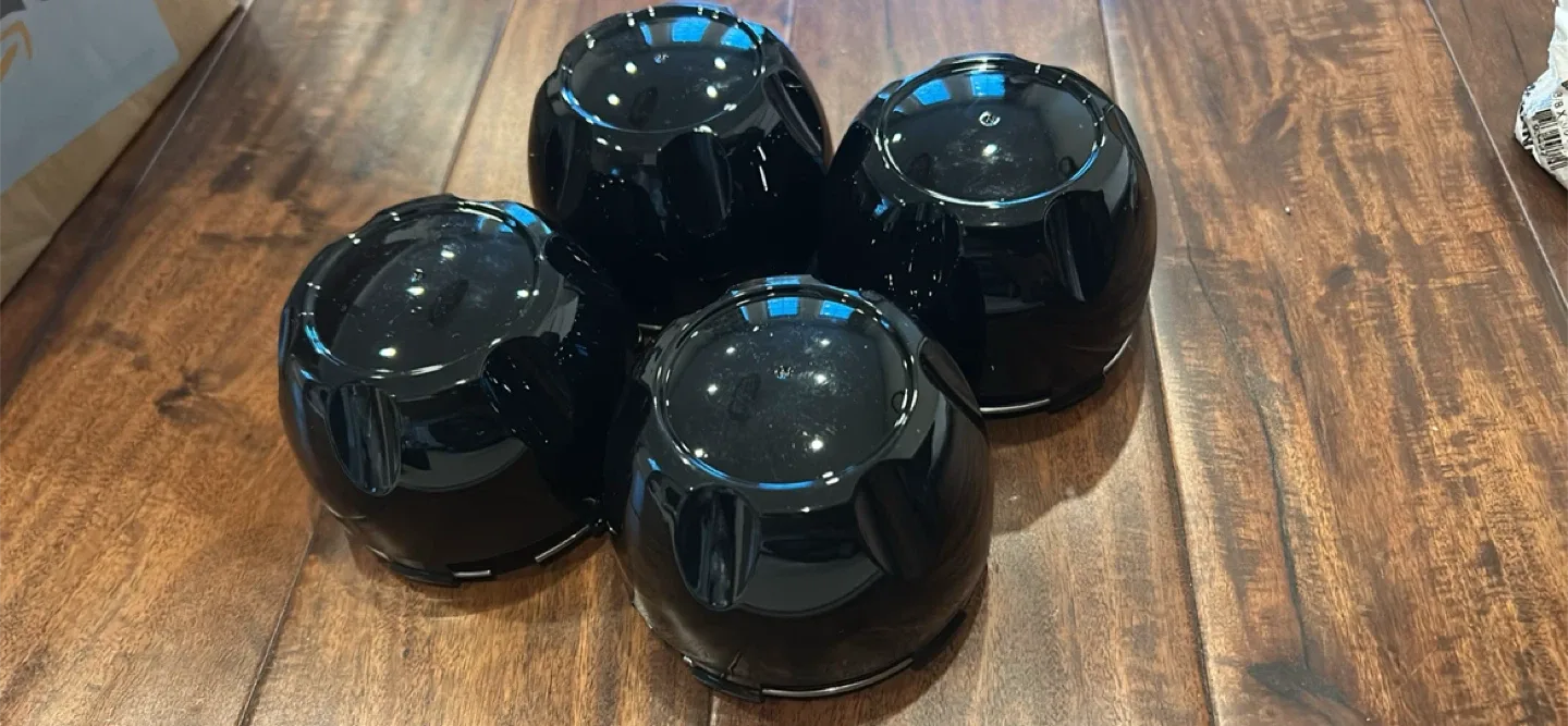 Rheedal 4pcs 99.5mm Wheel Center Caps - Gloss Black image indicator(3)